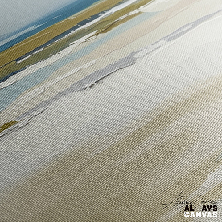 Coastal Horizon Abstract Canvas Art: Tranquil Shoreline