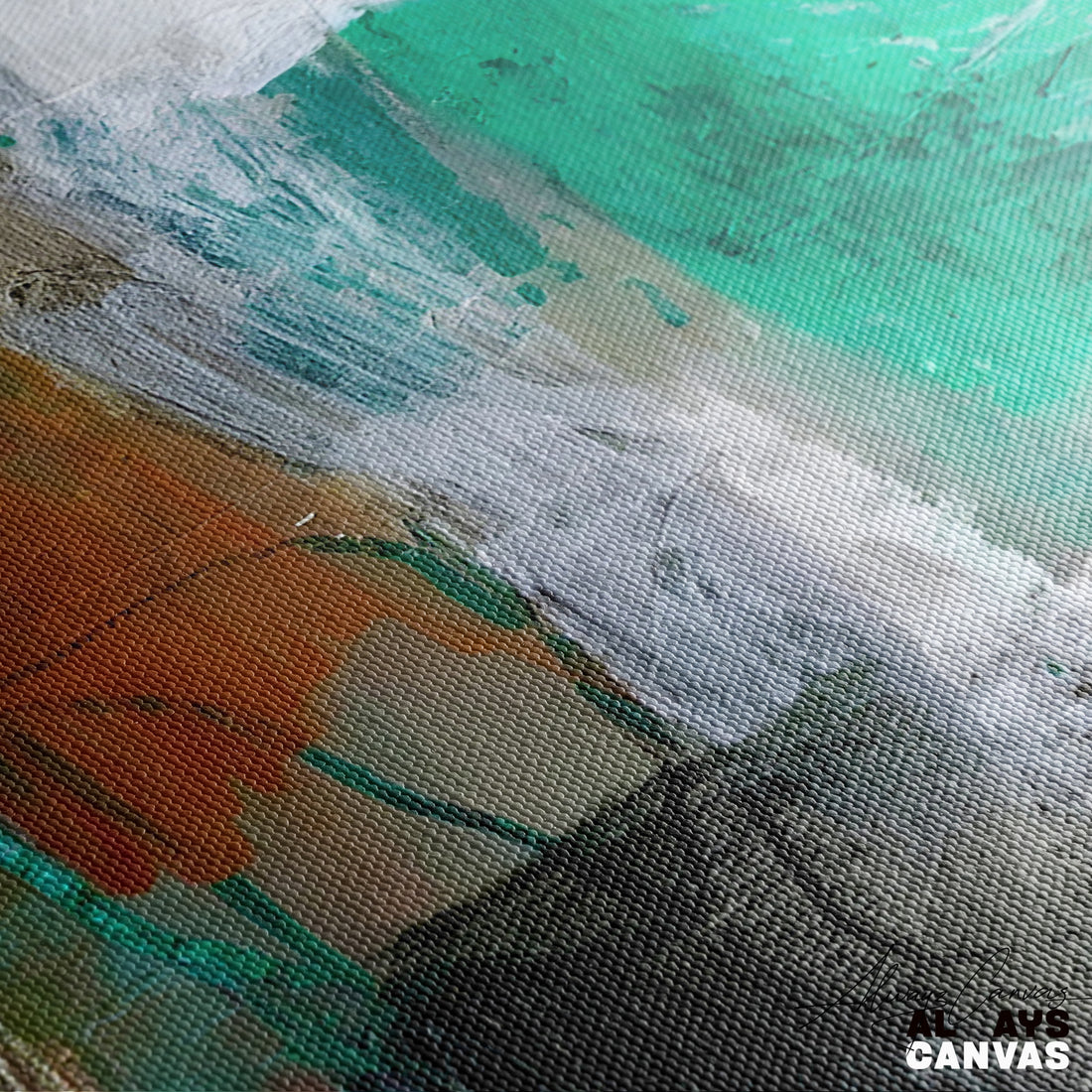Teal Mist Harmony – Modern Abstract Canvas Wall Art