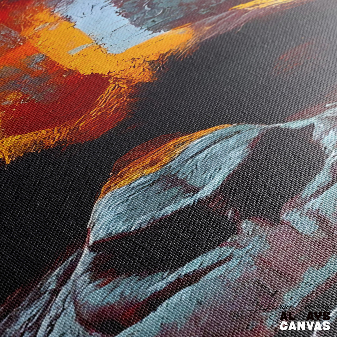 The Crimson Awakening – Modern Abstract Lord Hanuman Canvas
