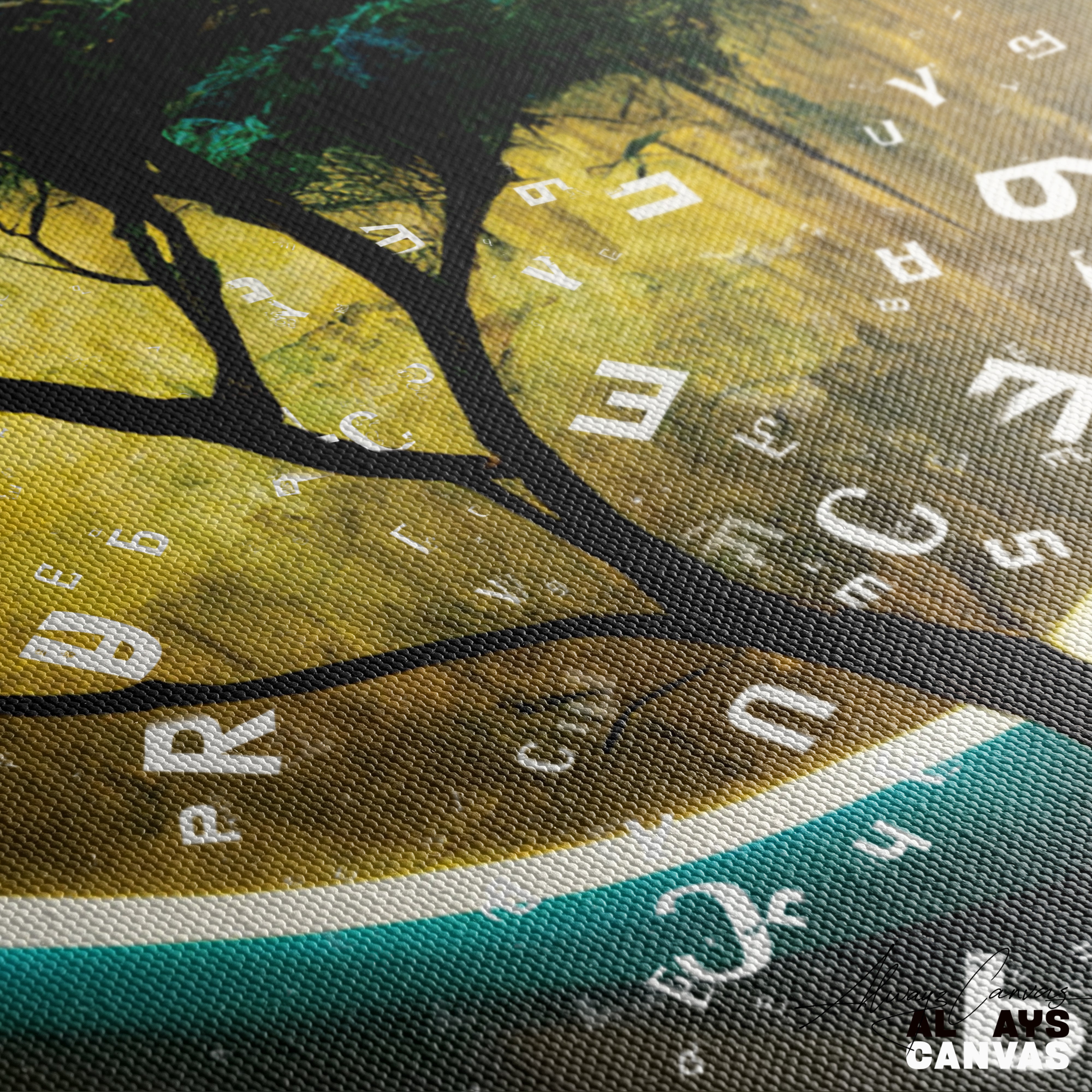 Moonlit Alphabet Tree Canvas Art