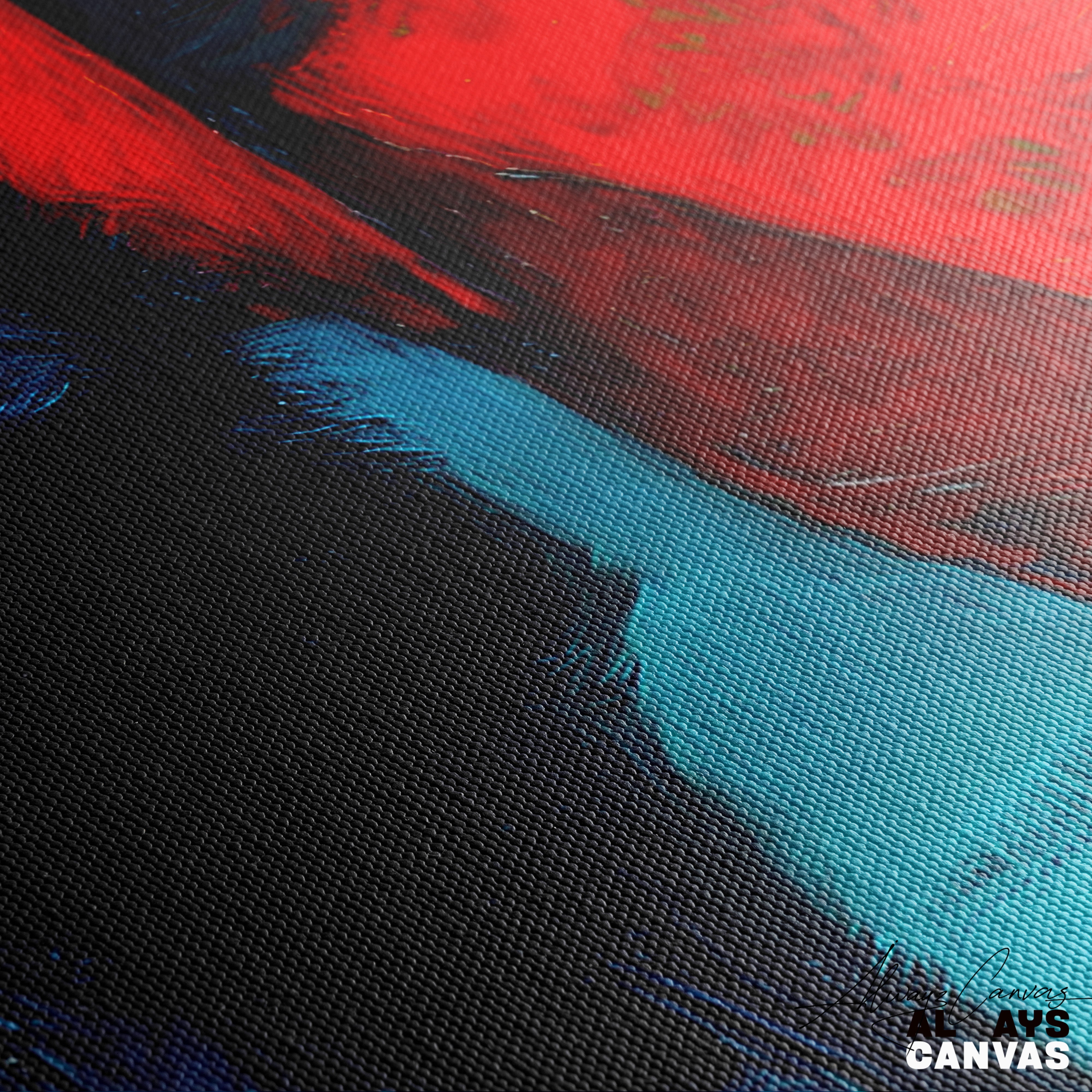 Loyalty in Red & Blue – Premium Canvas Painting