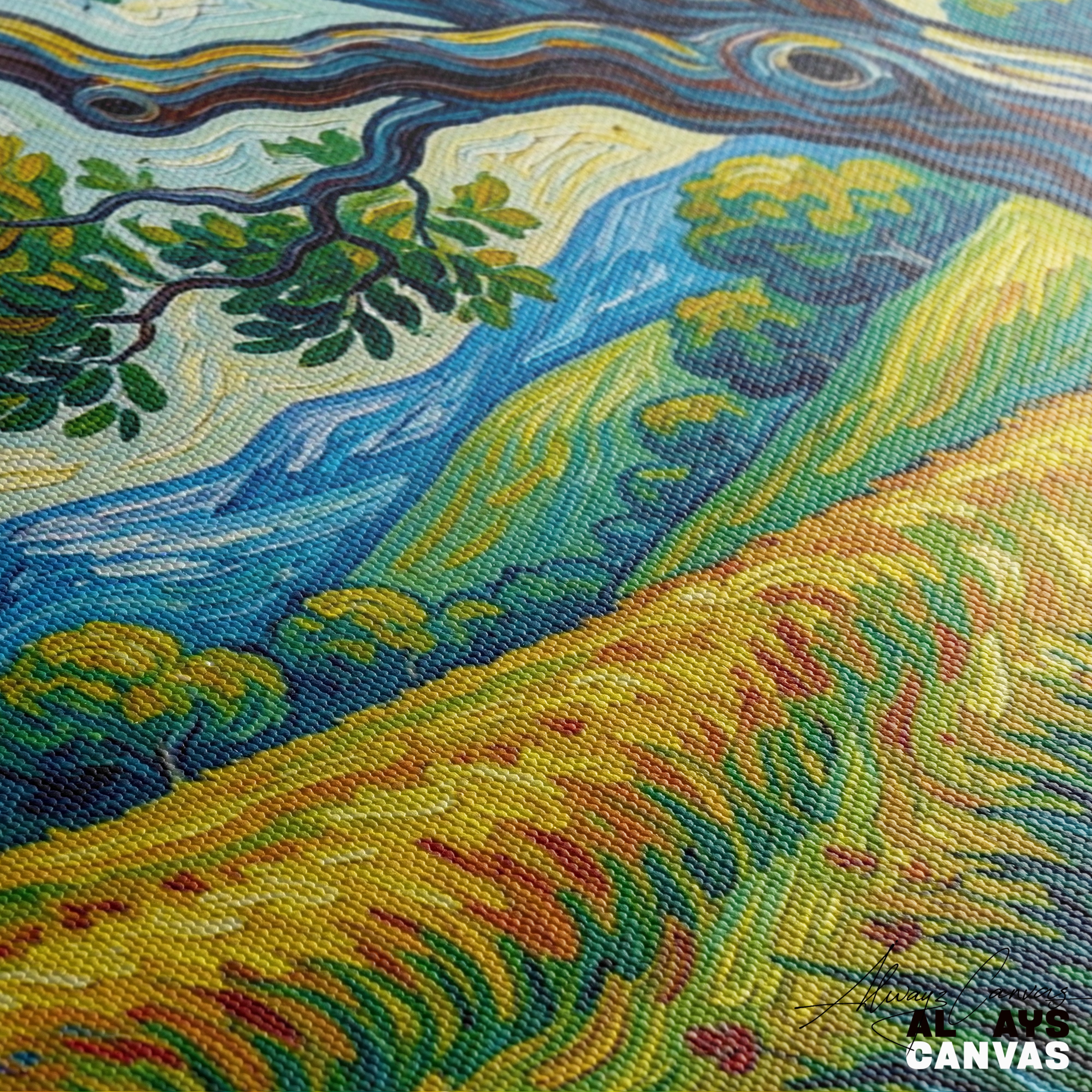 Starlit Meadows: Post-Impressionist Modern Canvas Art