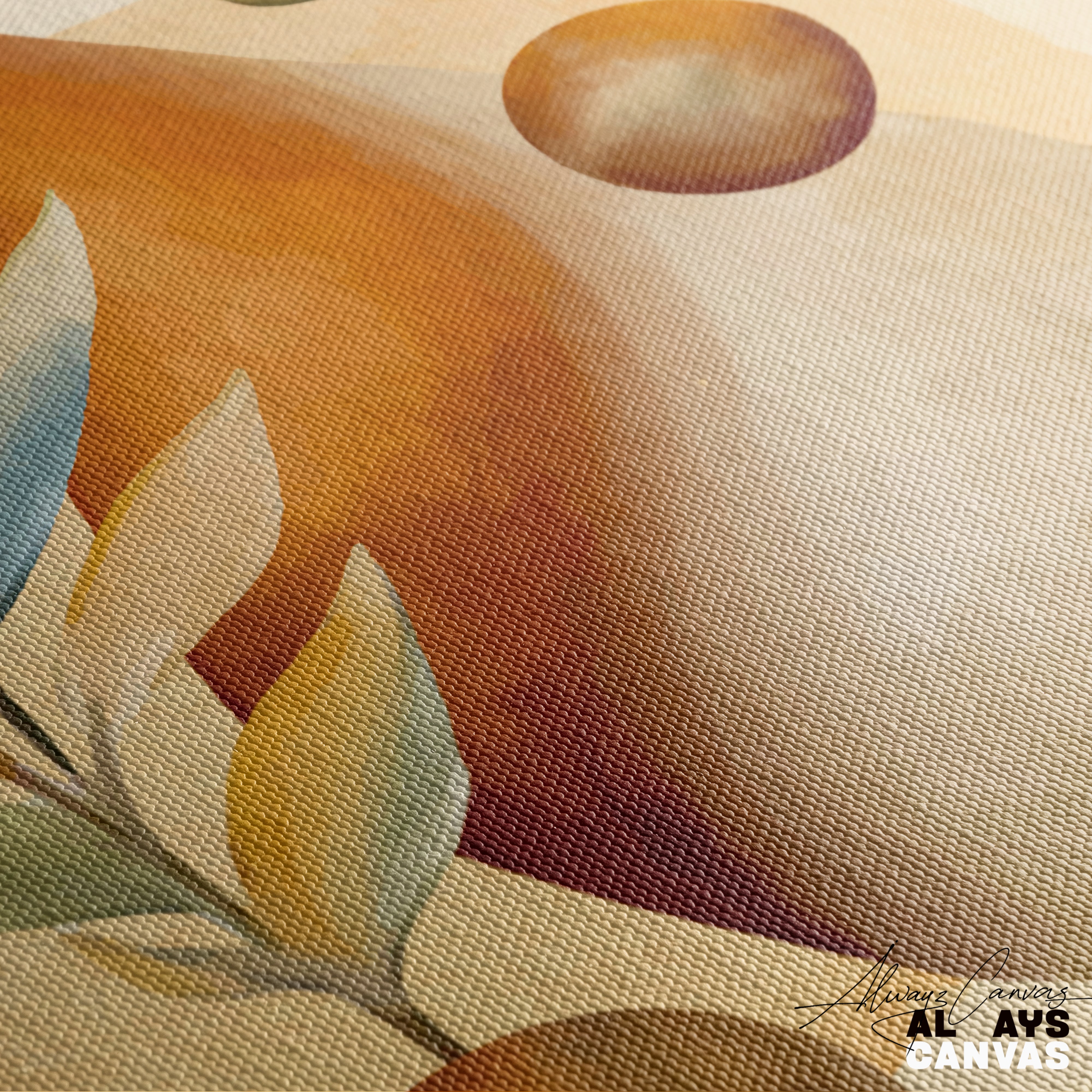 Saffron Botanical Zen: Abstract Earth-Toned Wall Décor