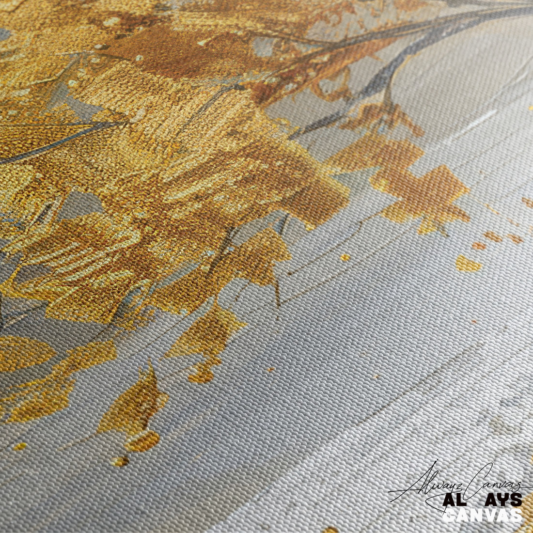 Luxe Golden Bloom Modern Wall Art