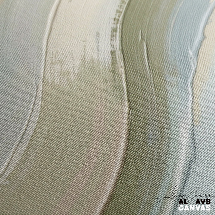 Serene Sage Waves – Modern Abstract Canvas Wall Art