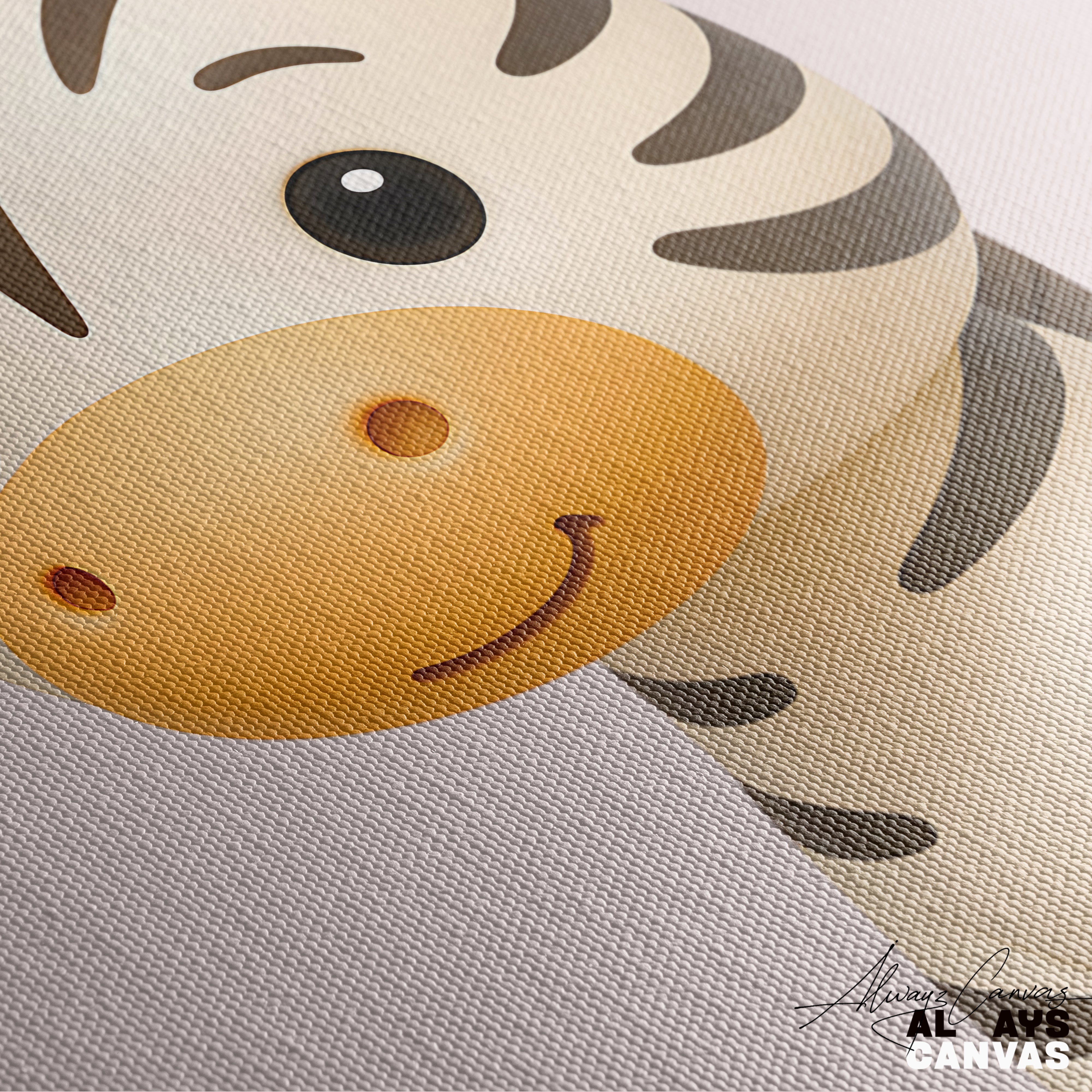 Whimsical Zebra: A Playful Friendship Canvas