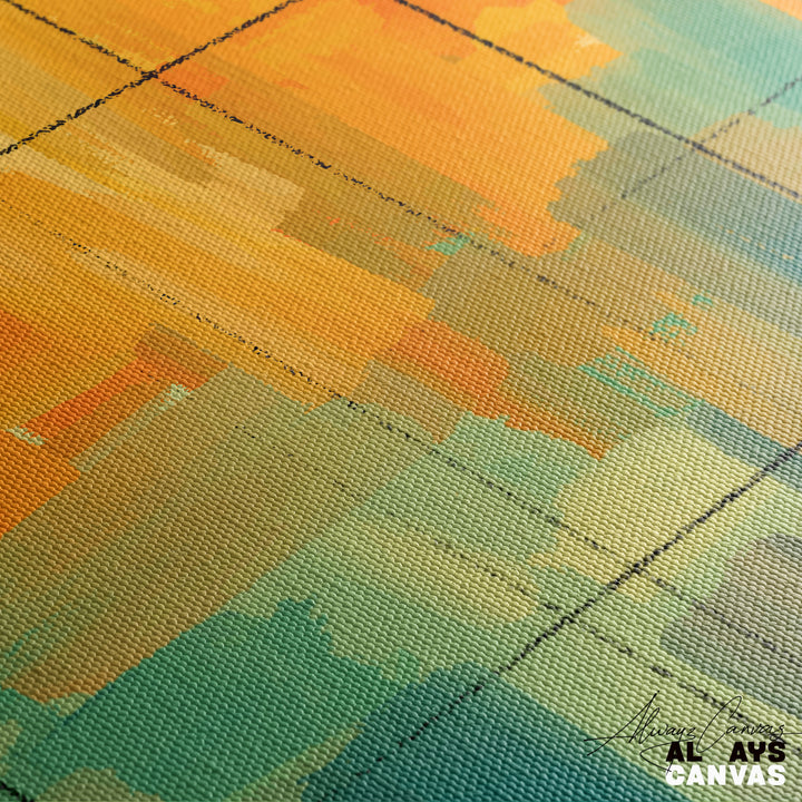 Golden Horizon Fusion-Abstract Sunset Geometry