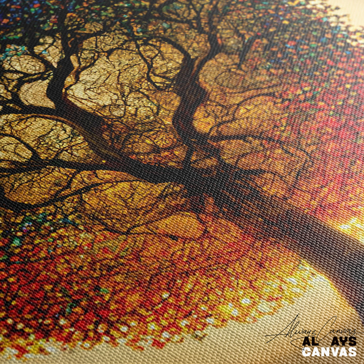 Shadow & Ember: Abstract Seasonal Tree Art