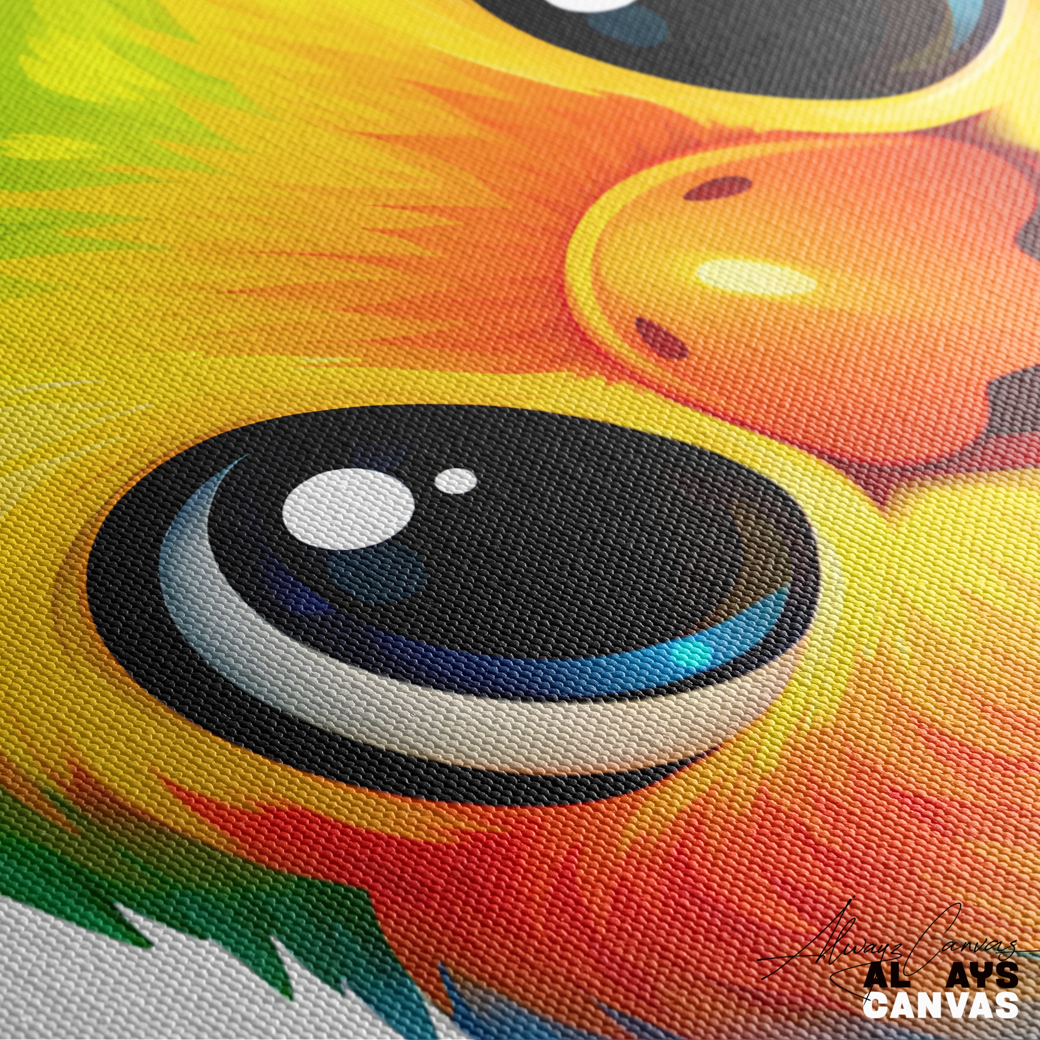 Rainbow Peeker: Modern Canvas Art