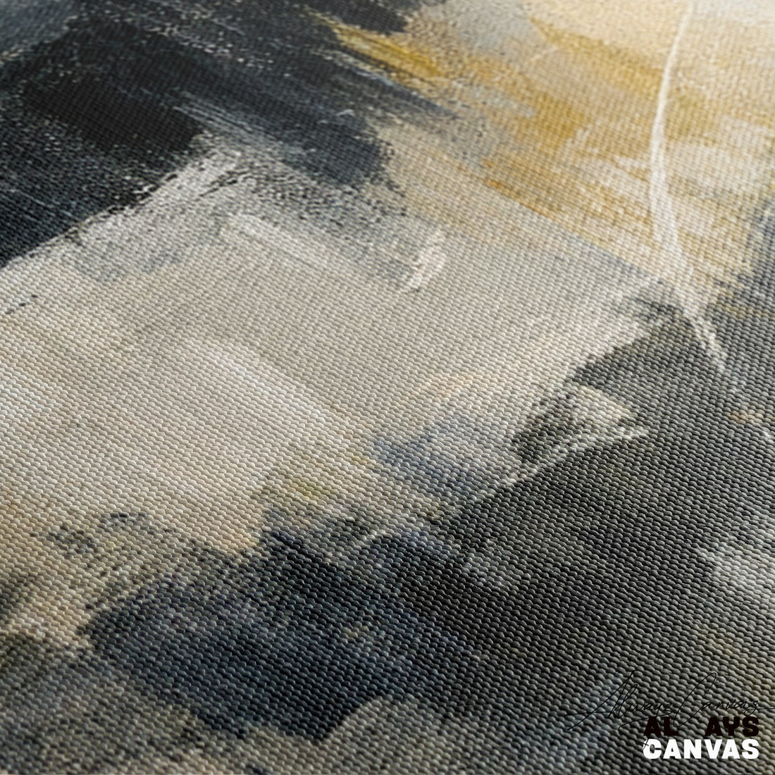 Gold Ember Abstract Canvas Art: Sophisticated Elegance