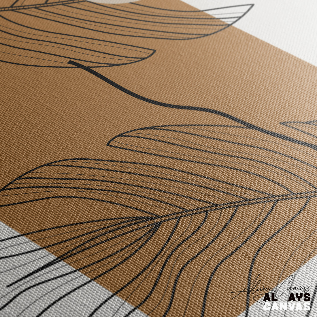 Nordic Leaf Harmony Minimal Canvas Art
