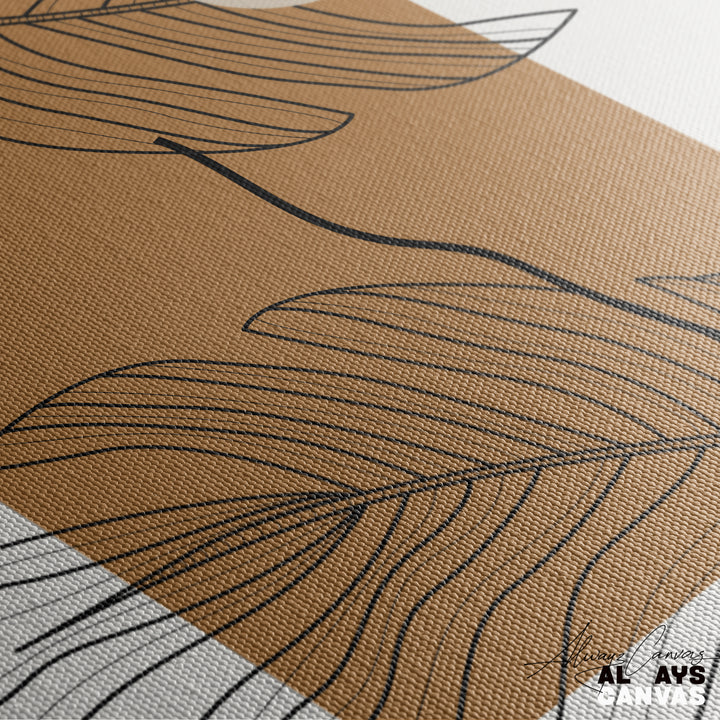 Nordic Leaf Harmony Minimal Canvas Art