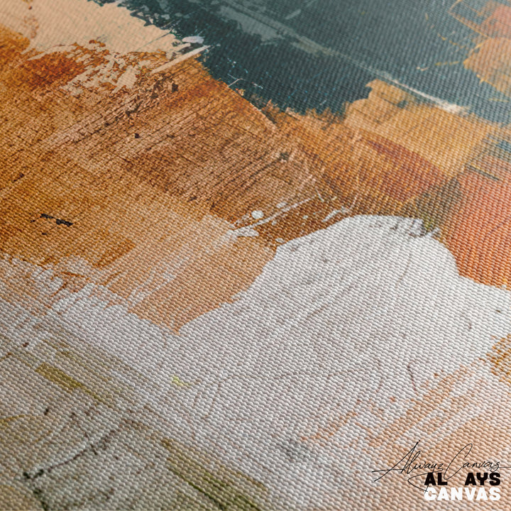 Rust & Shadow Harmony – Modern Abstract Canvas Wall Art