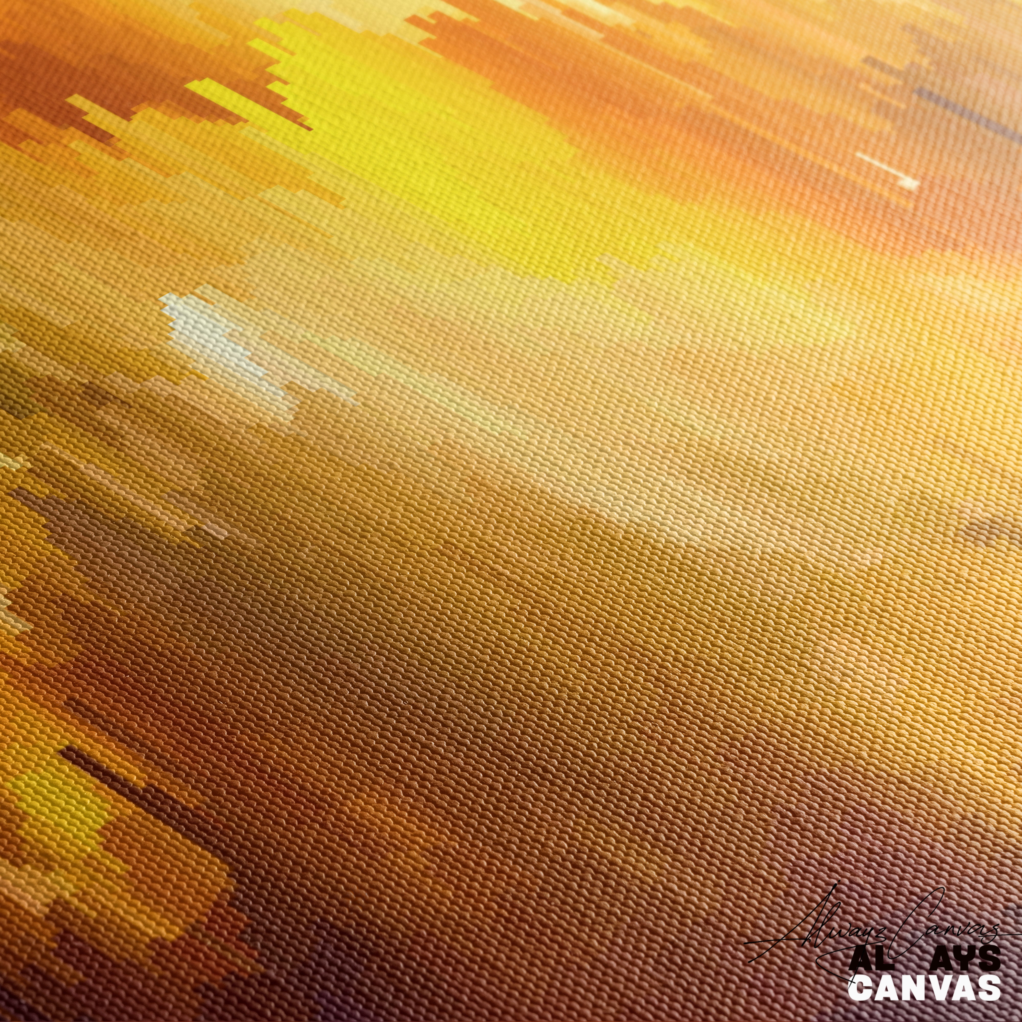 Golden Glitch: Modern Abstract Wall Art