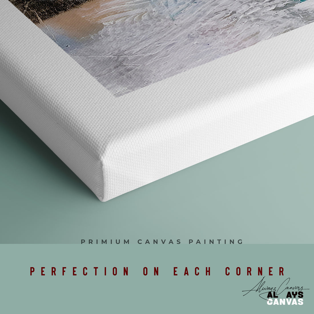 Teal Mist Harmony – Modern Abstract Canvas Wall Art
