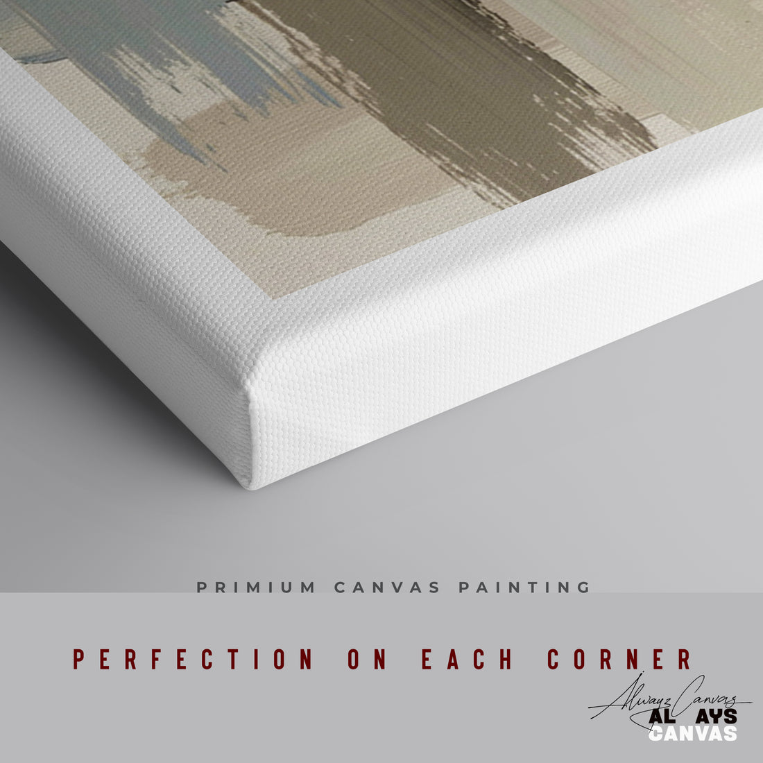 Taupe Blue Balance – Modern Abstract Canvas Wall Art