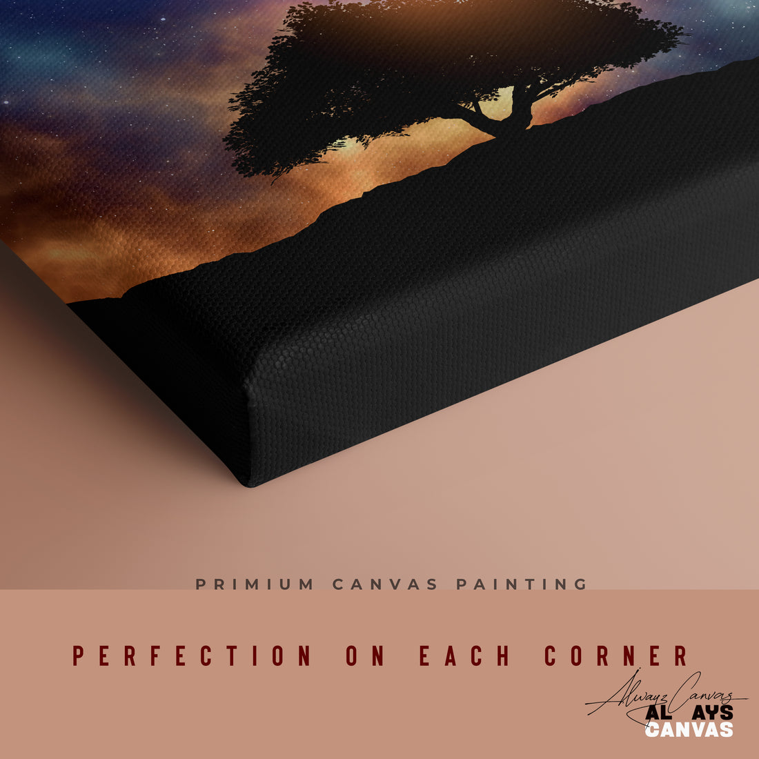 Stellar Silhouette: Premium Galactic Horizon Canvas