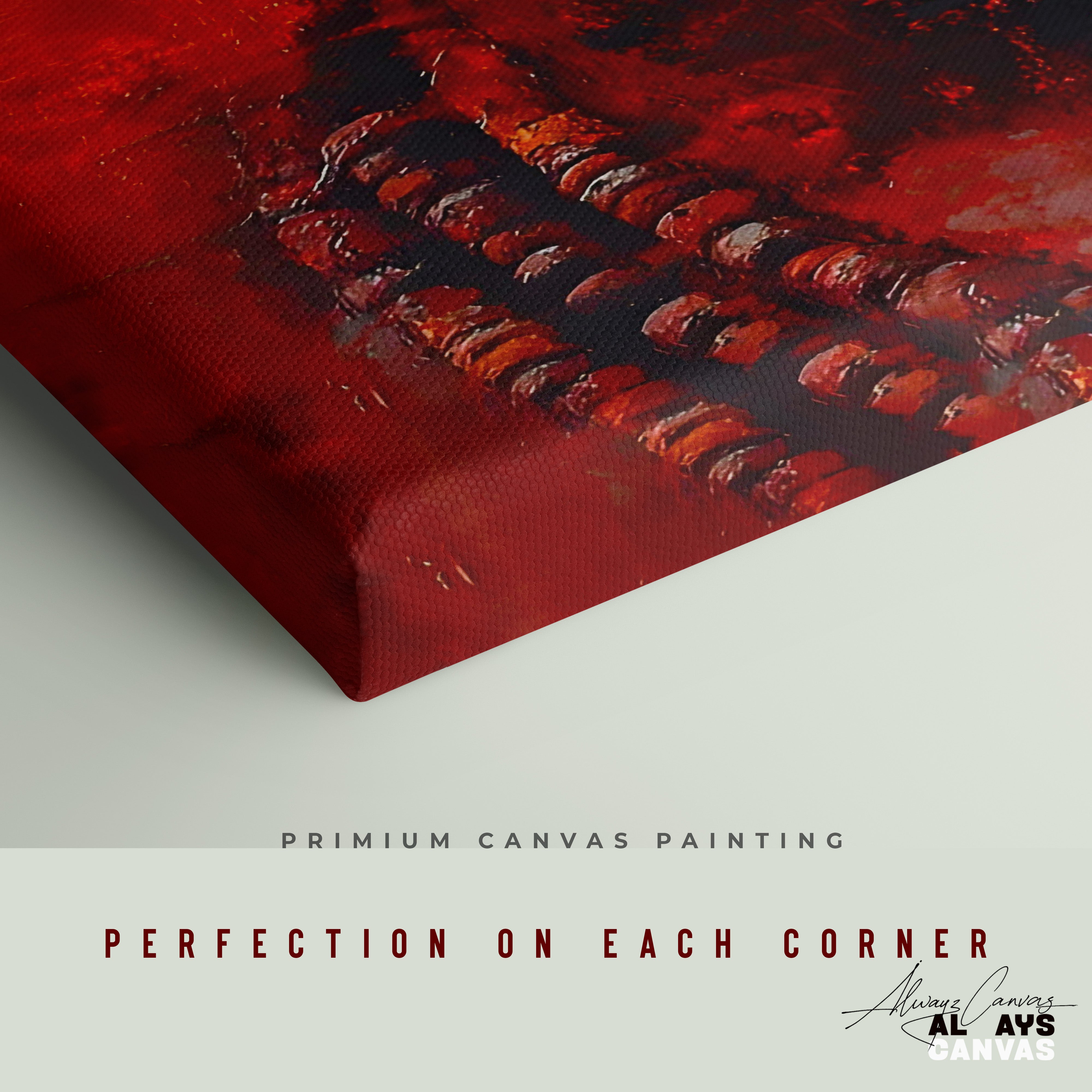 The Crimson Awakening – Modern Abstract Lord Hanuman Canvas