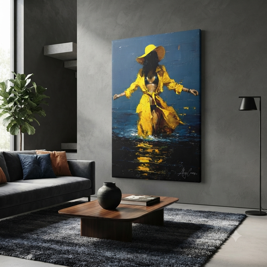Golden Tide – Woman by the Sea