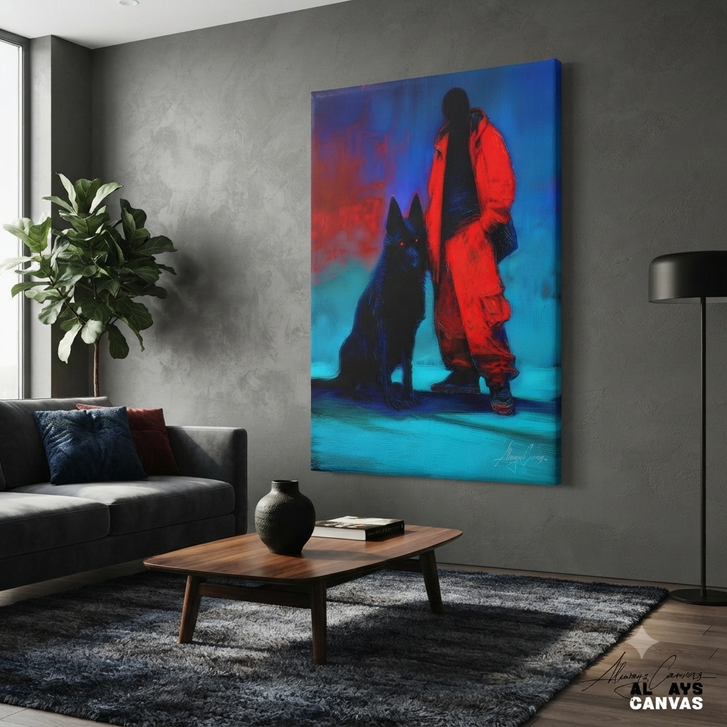 Loyalty in Red & Blue – Premium Canvas Painting