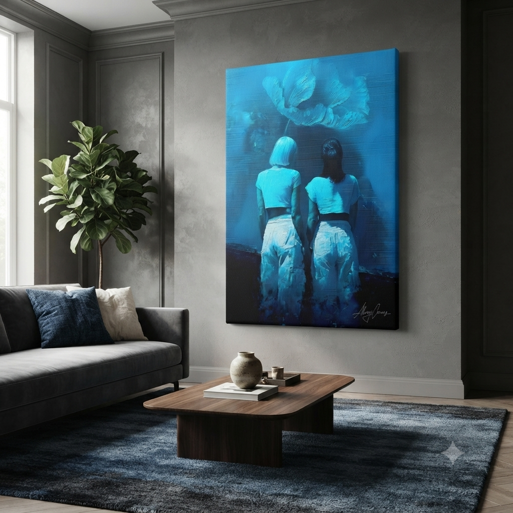 Blue Dreamers – Premium Canvas Painting