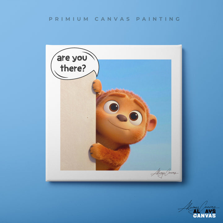 Peek-a-Boo Friend: Modern Canvas Art