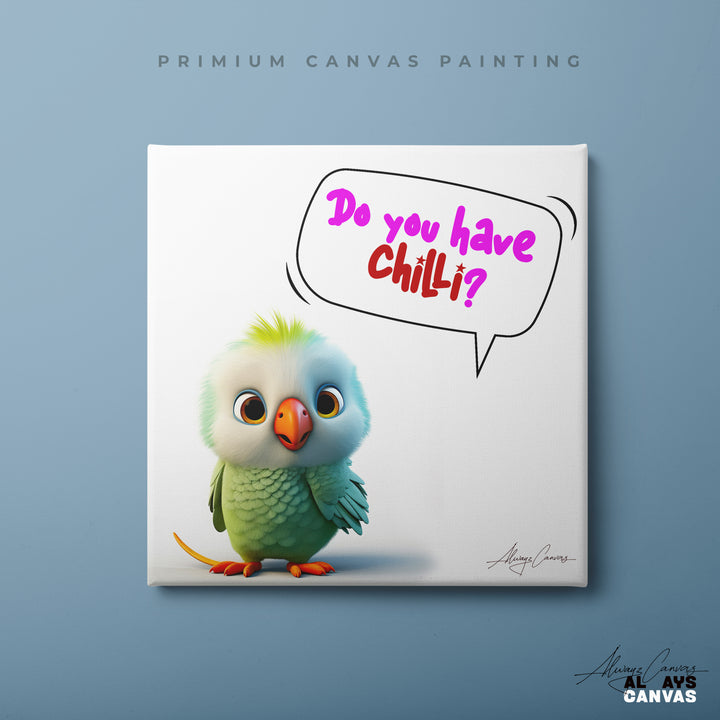 Chilli Seeking Parrot: A Fun and Vibrant Canvas