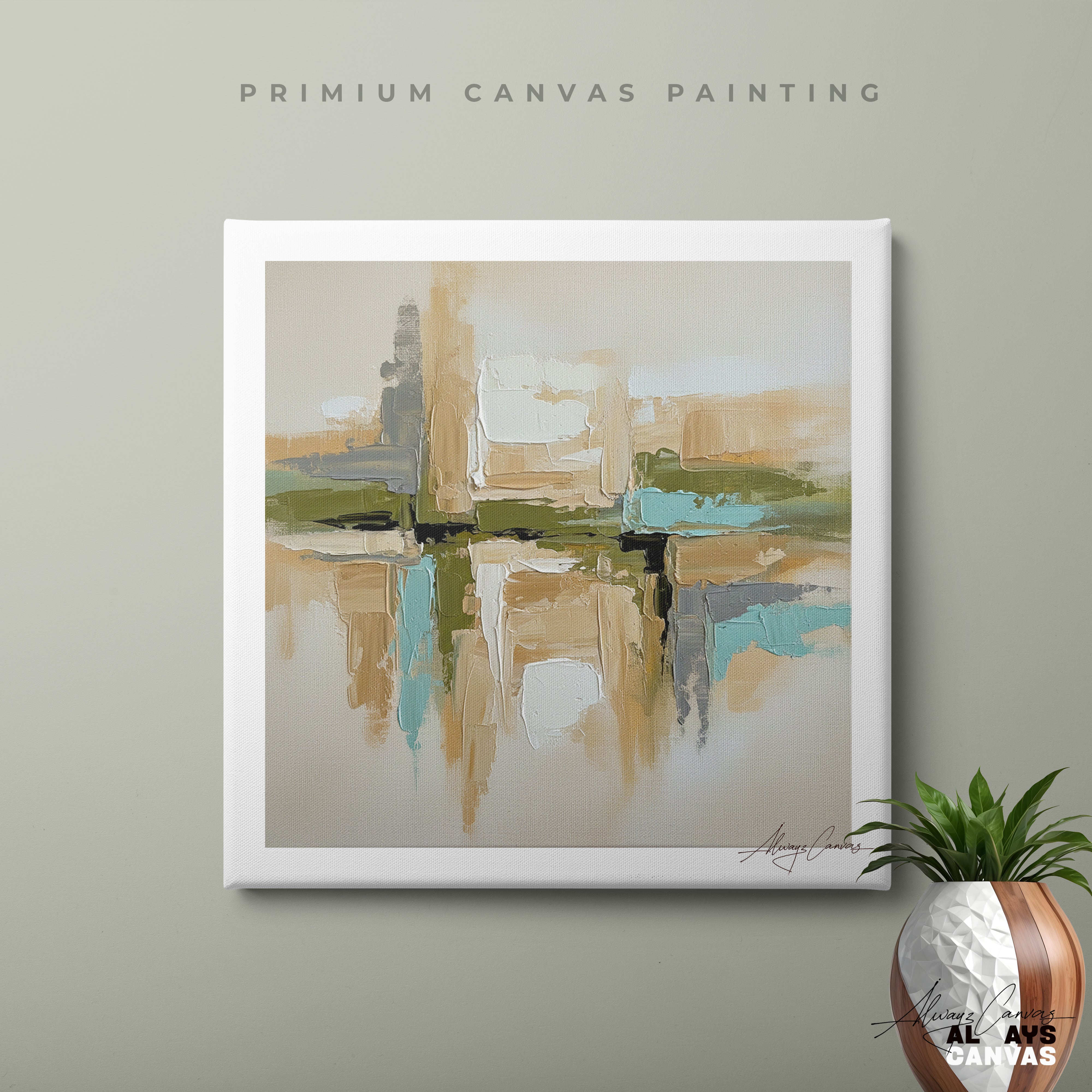 Earthy Tones Abstract Canvas Art: Natural Harmony