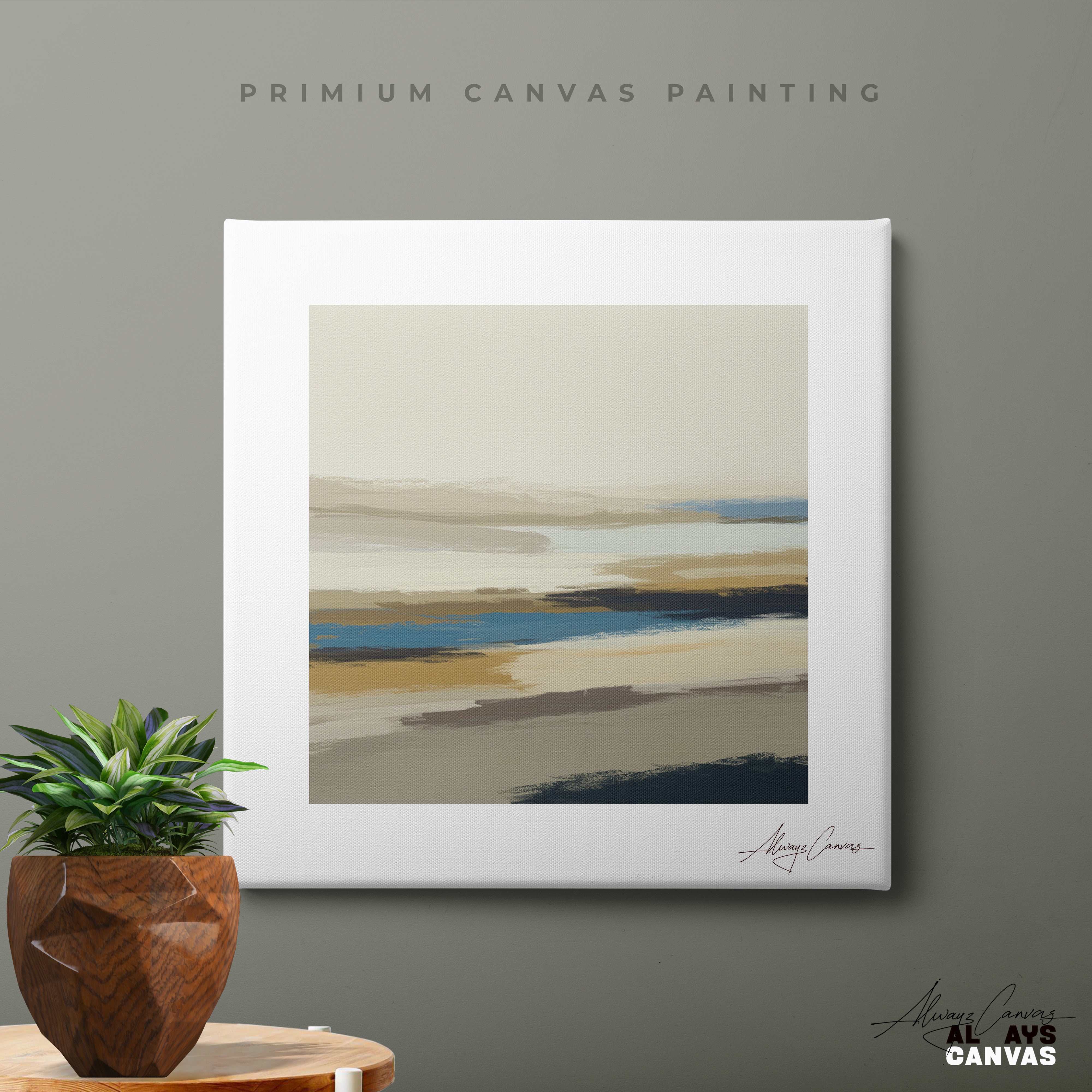 Calm Coastal Layers – Elegant Neutral Wall Canvas Art