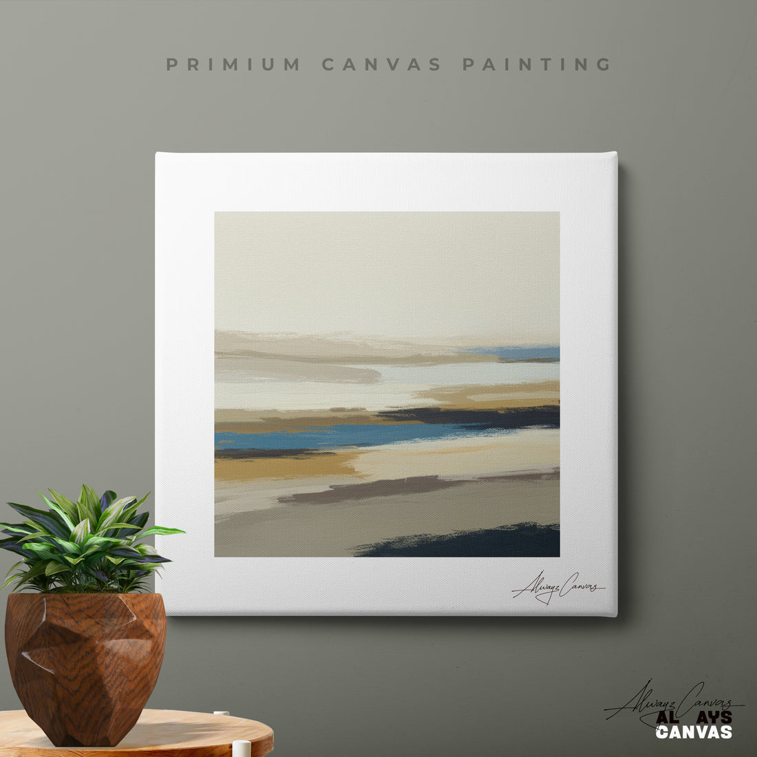 Calm Coastal Layers – Elegant Neutral Wall Canvas Art