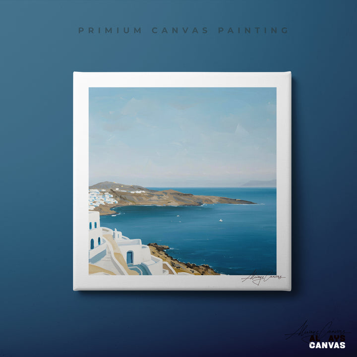 Azure Cliff Escape – Coastal Modern Canvas Wall Art