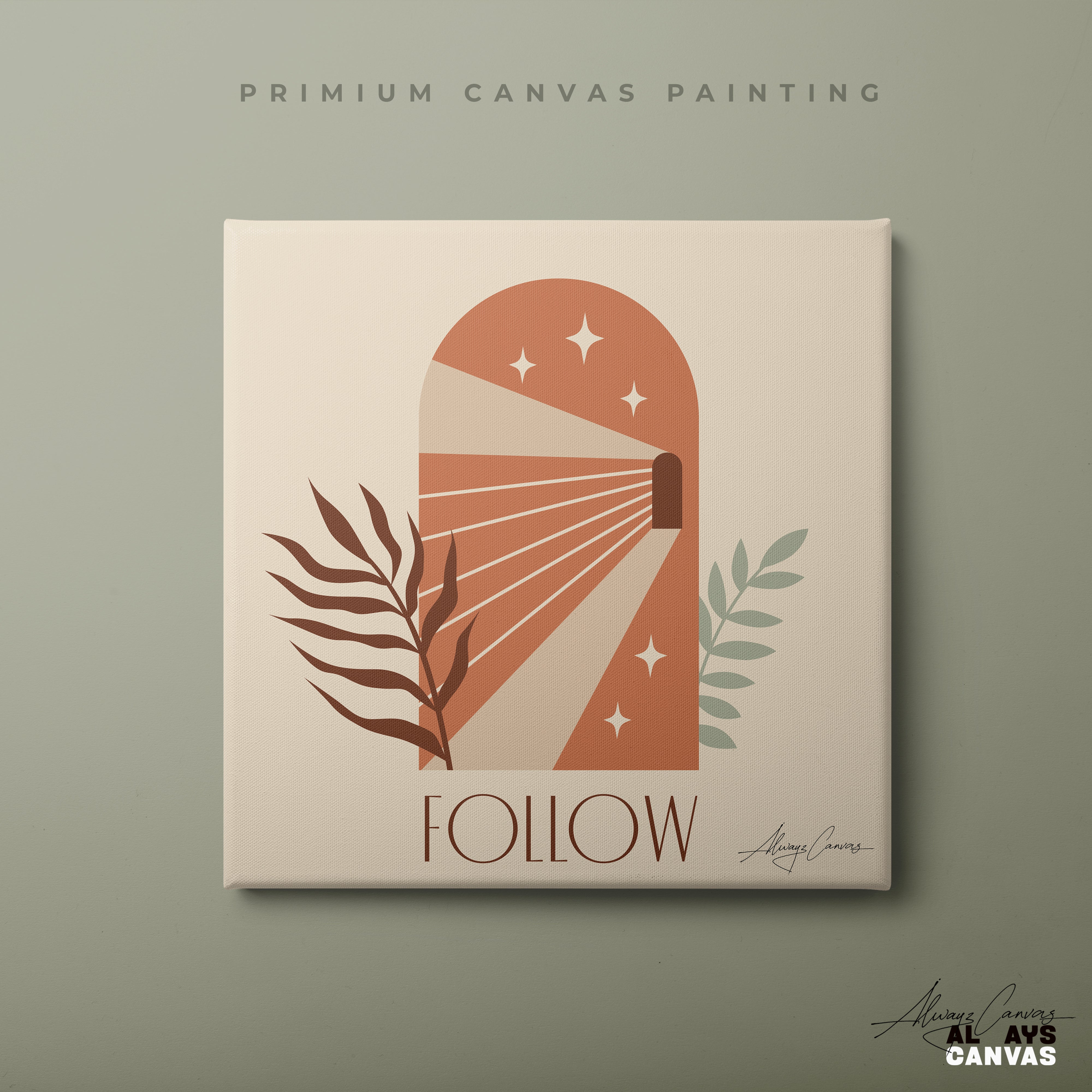 Follow the Light Minimal Canvas Art
