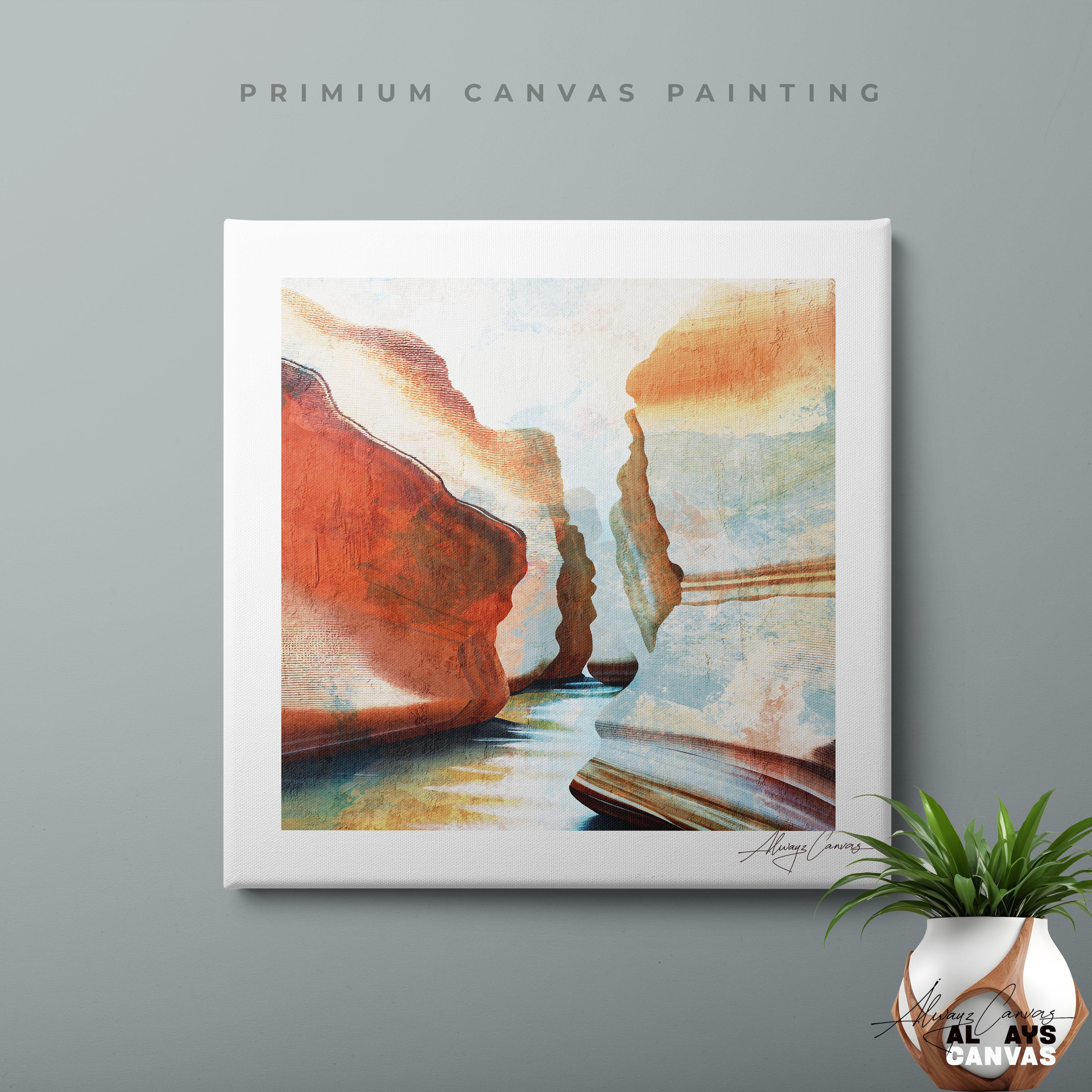 Rust Horizon Passage – Elegant Decorative Canvas Painting