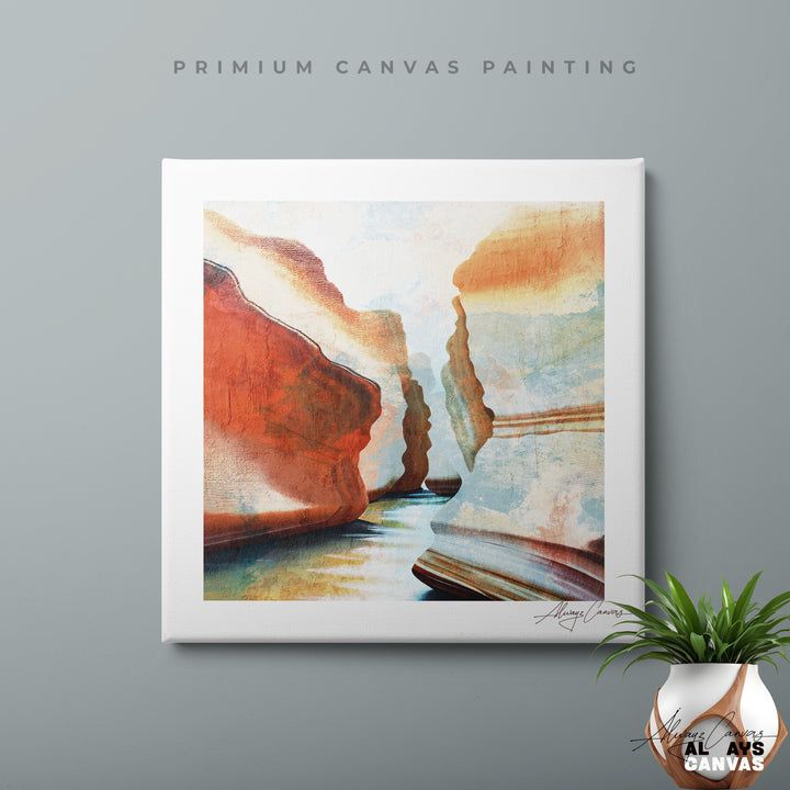 Rust Horizon Passage – Elegant Decorative Canvas Painting
