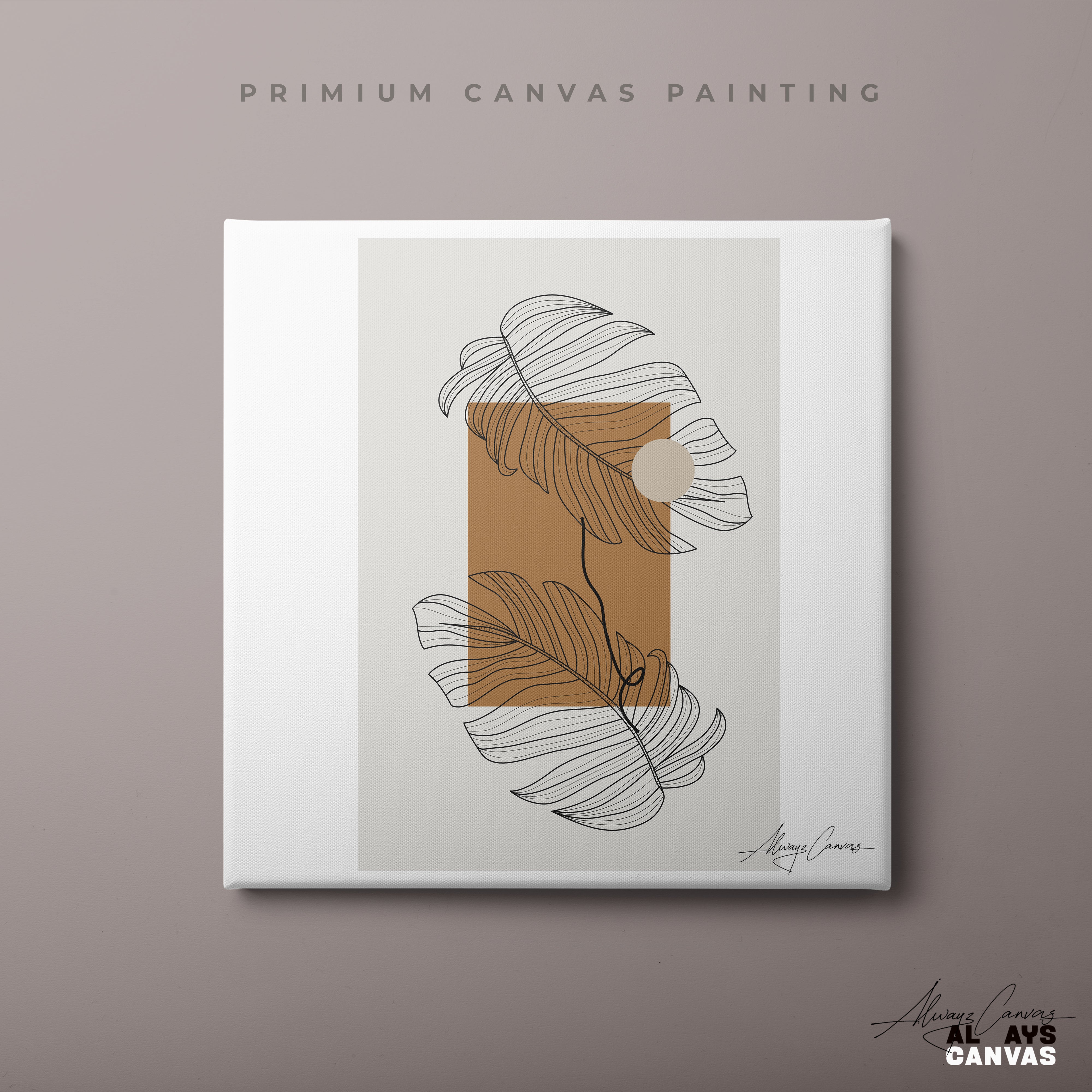 Nordic Leaf Harmony Minimal Canvas Art