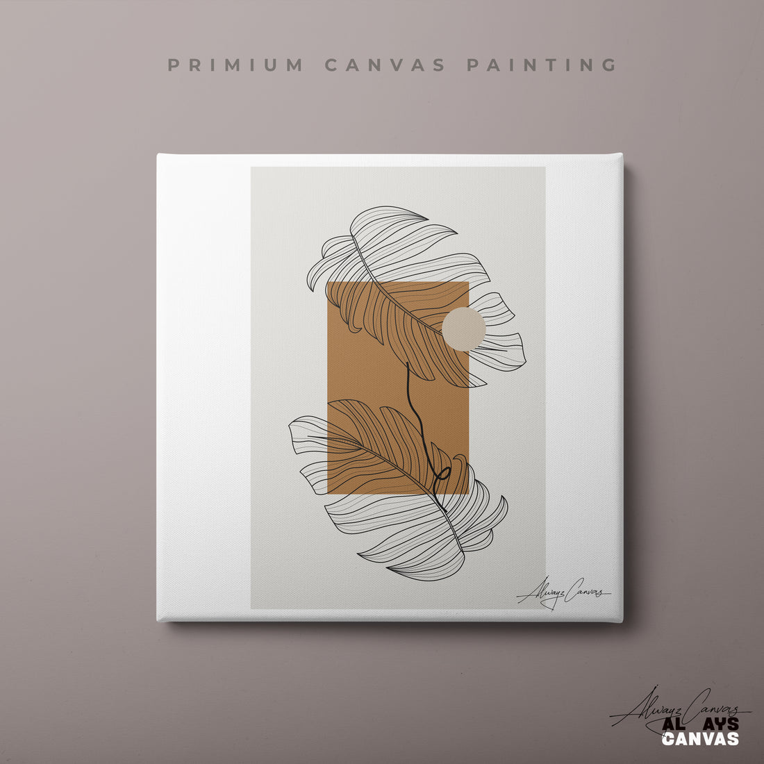 Nordic Leaf Harmony Minimal Canvas Art