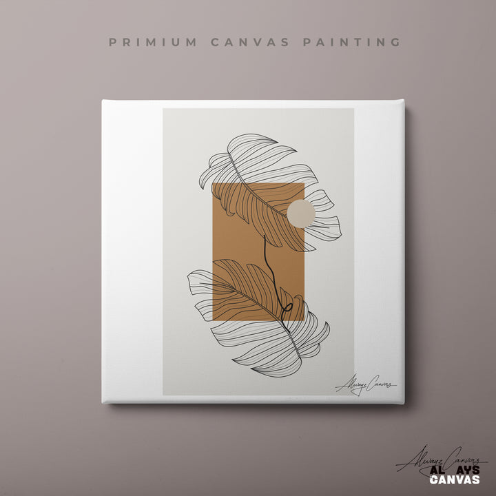 Nordic Leaf Harmony Minimal Canvas Art