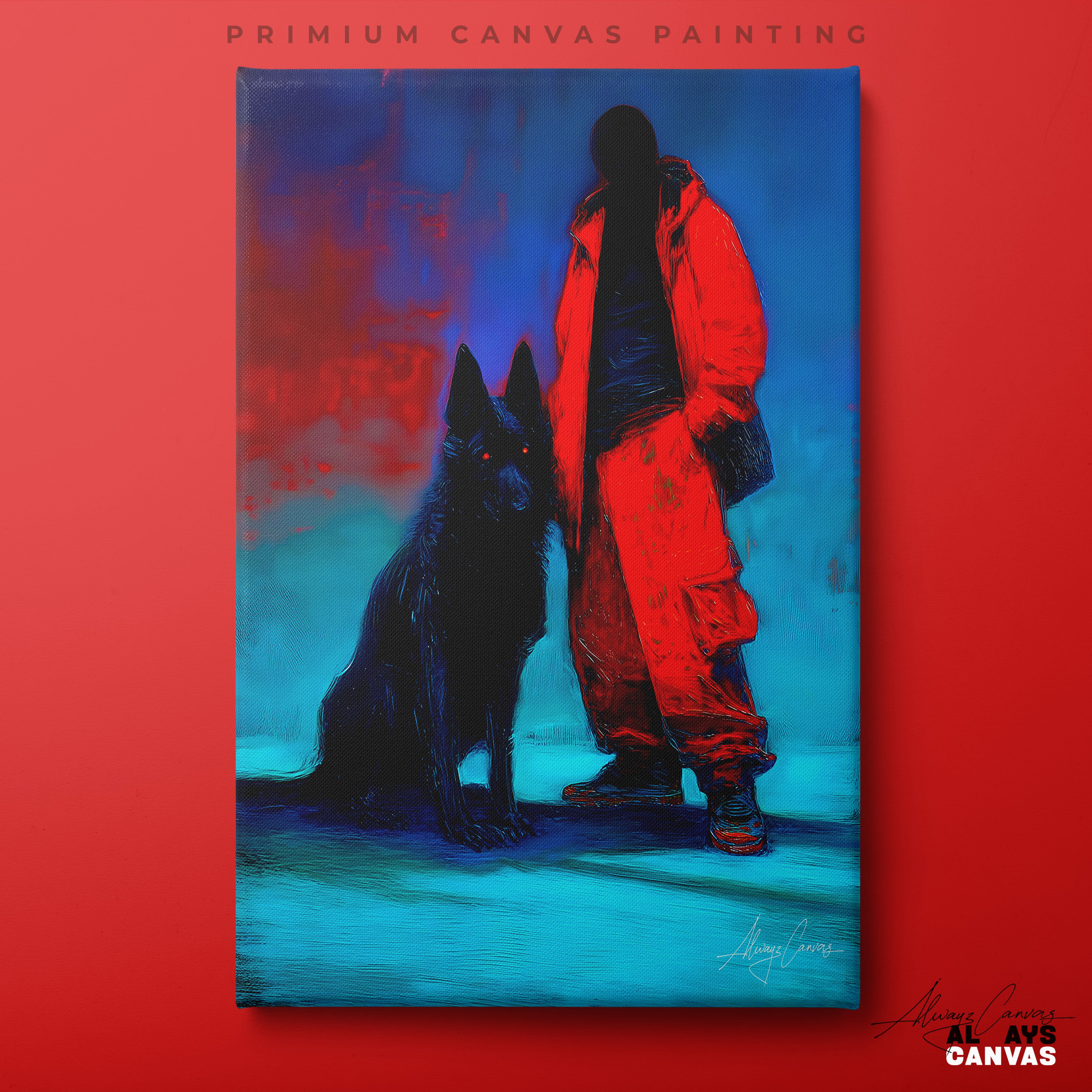 Loyalty in Red & Blue – Premium Canvas Painting