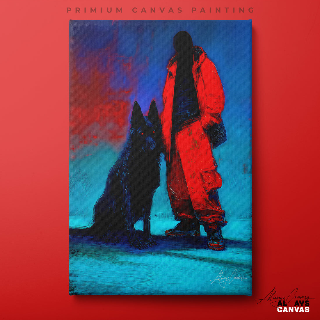 Loyalty in Red & Blue – Premium Canvas Painting