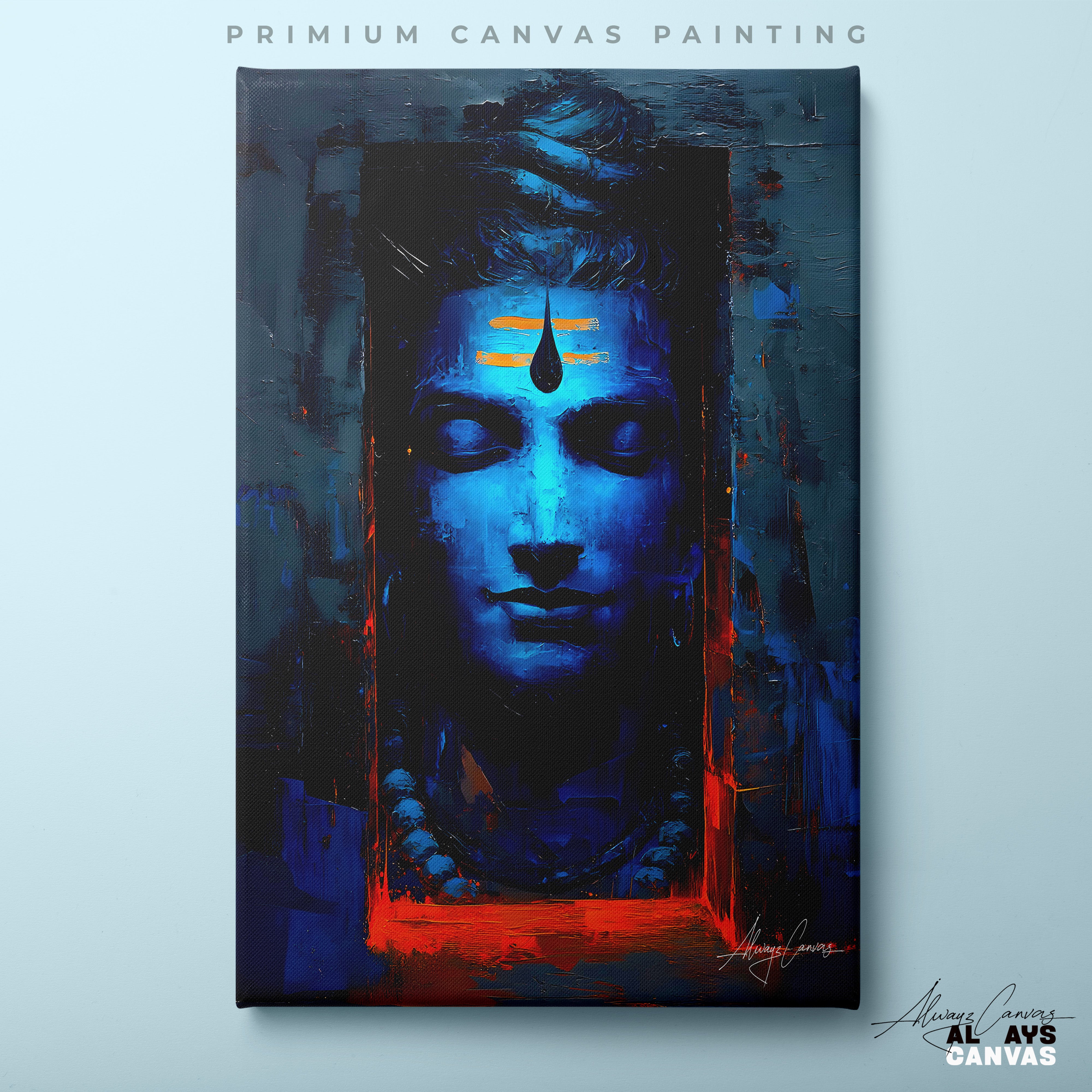 The Eternal Meditator – Modern Abstract Lord Shiva Canvas