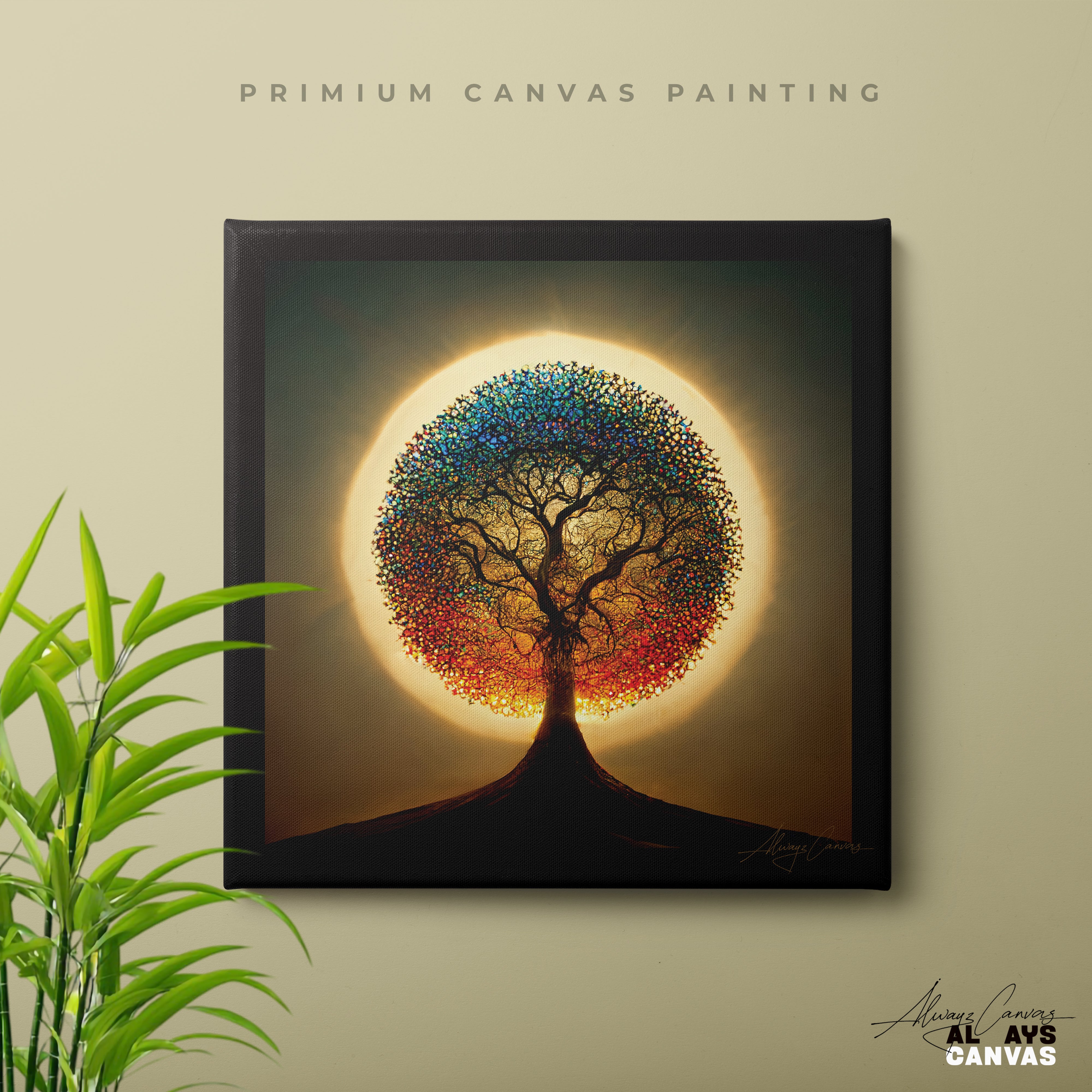 Shadow & Ember: Abstract Seasonal Tree Art