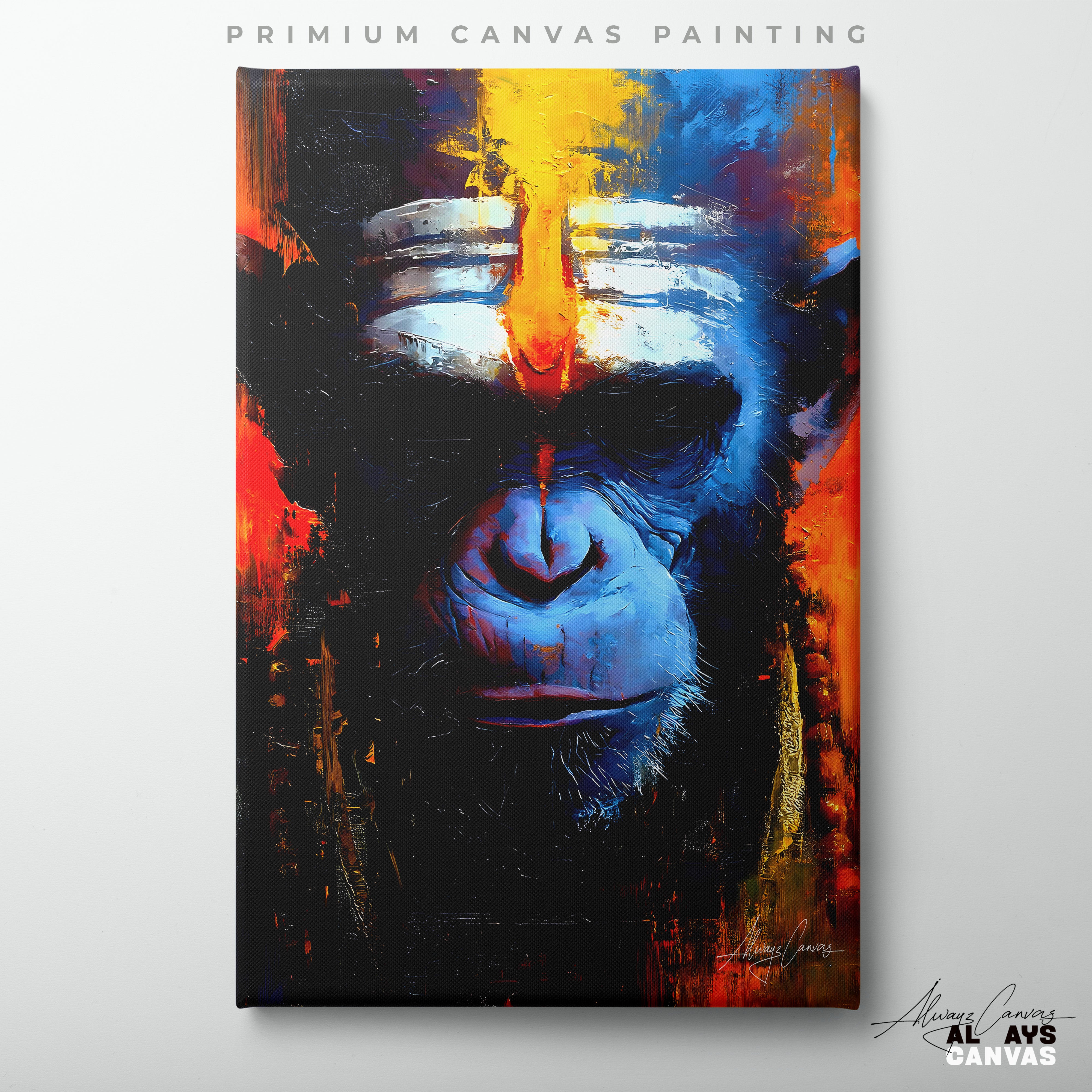 The Cosmic Guardian – Abstract Hanuman Canvas