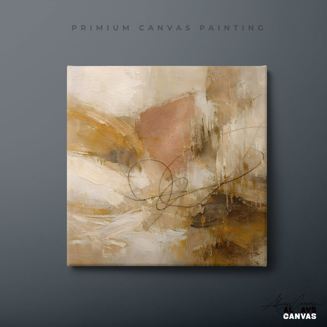 Desert Whisper – Luxury Neutral Abstract Canvas Painting