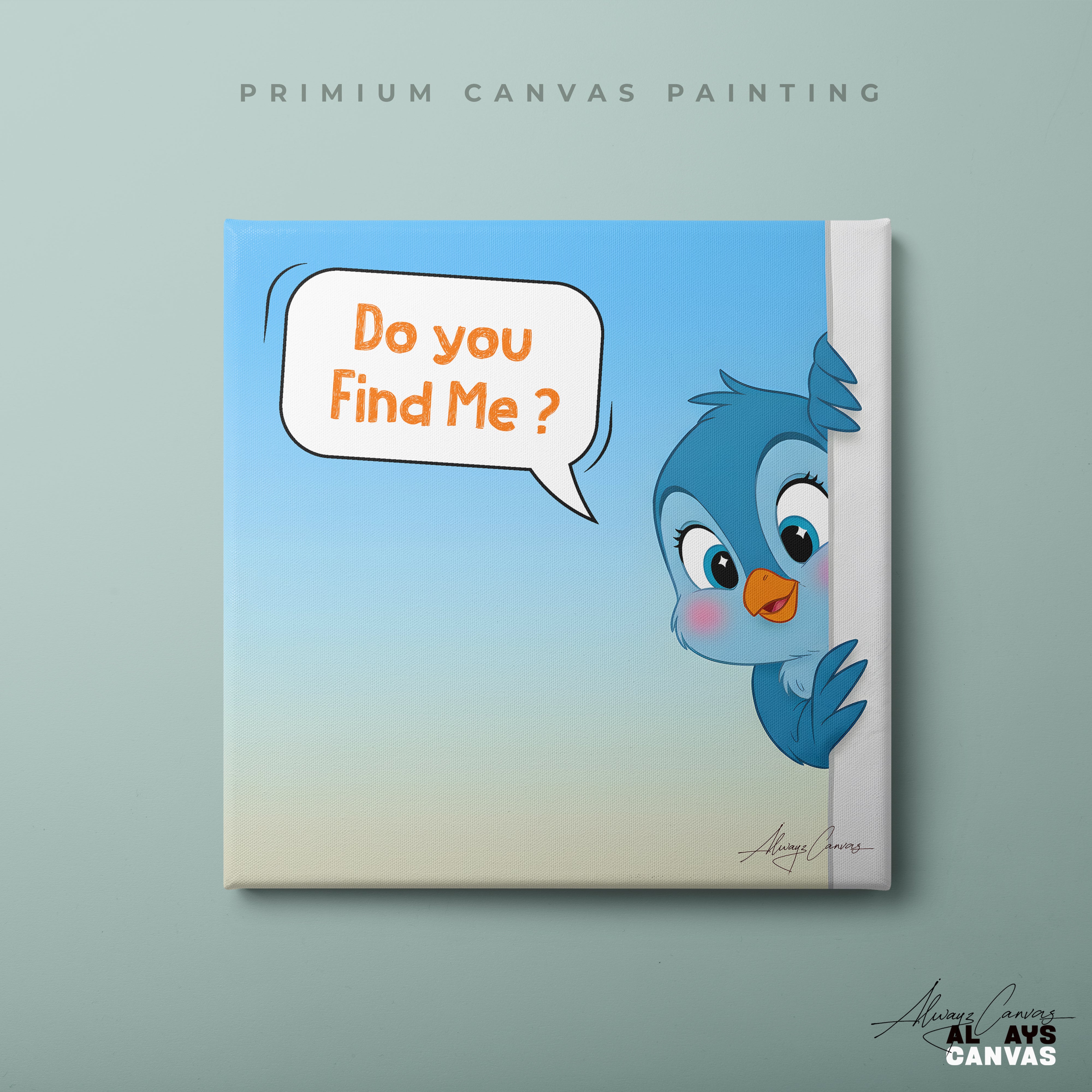Can You Find Me? A Cheerful Bird Canvas Art