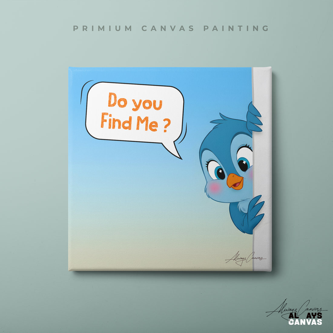 Can You Find Me? A Cheerful Bird Canvas Art