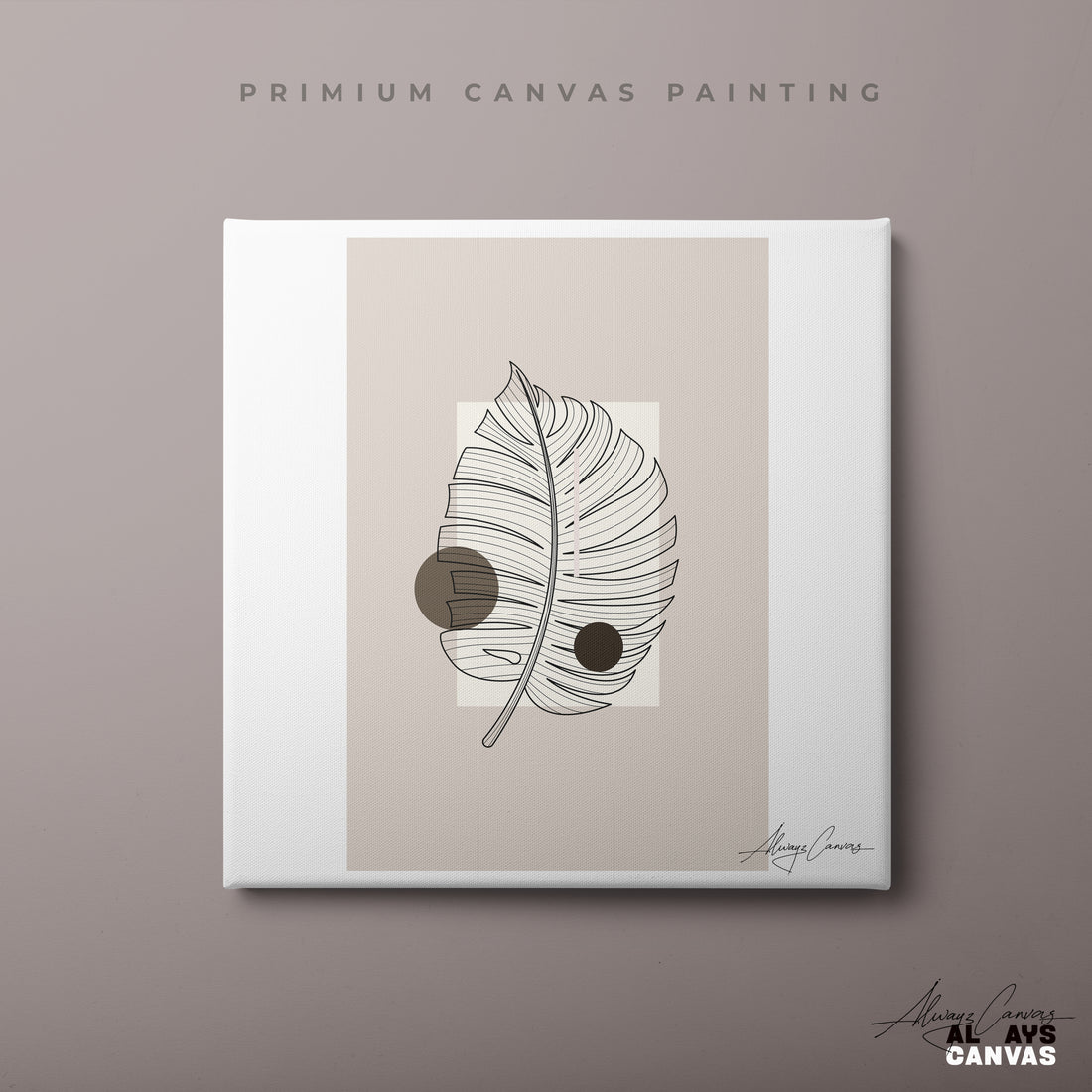 Linear Leaf: Minimalist Modern Art | Geometric Botanical: Sleek Line Canvas