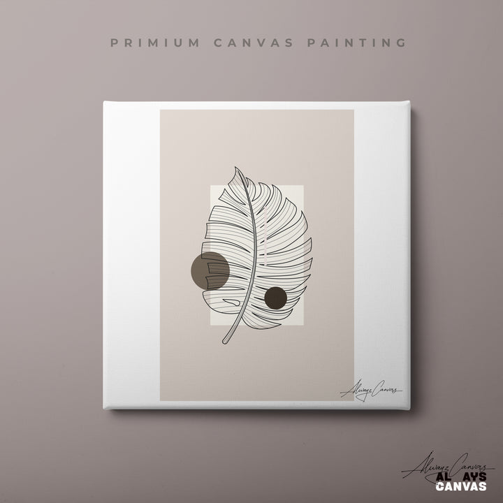 Linear Leaf: Minimalist Modern Art | Geometric Botanical: Sleek Line Canvas