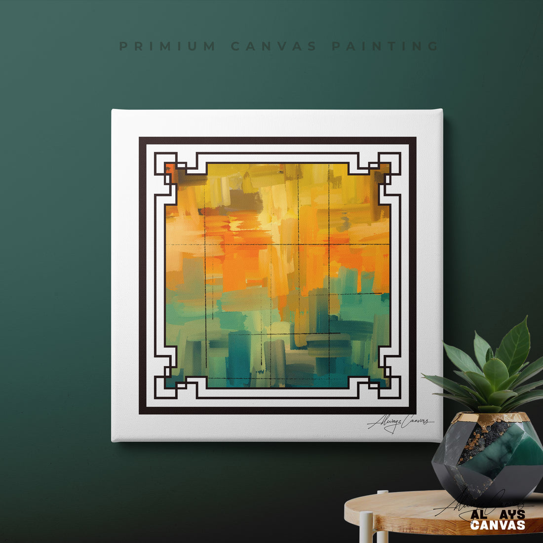 Golden Horizon Fusion-Abstract Sunset Geometry