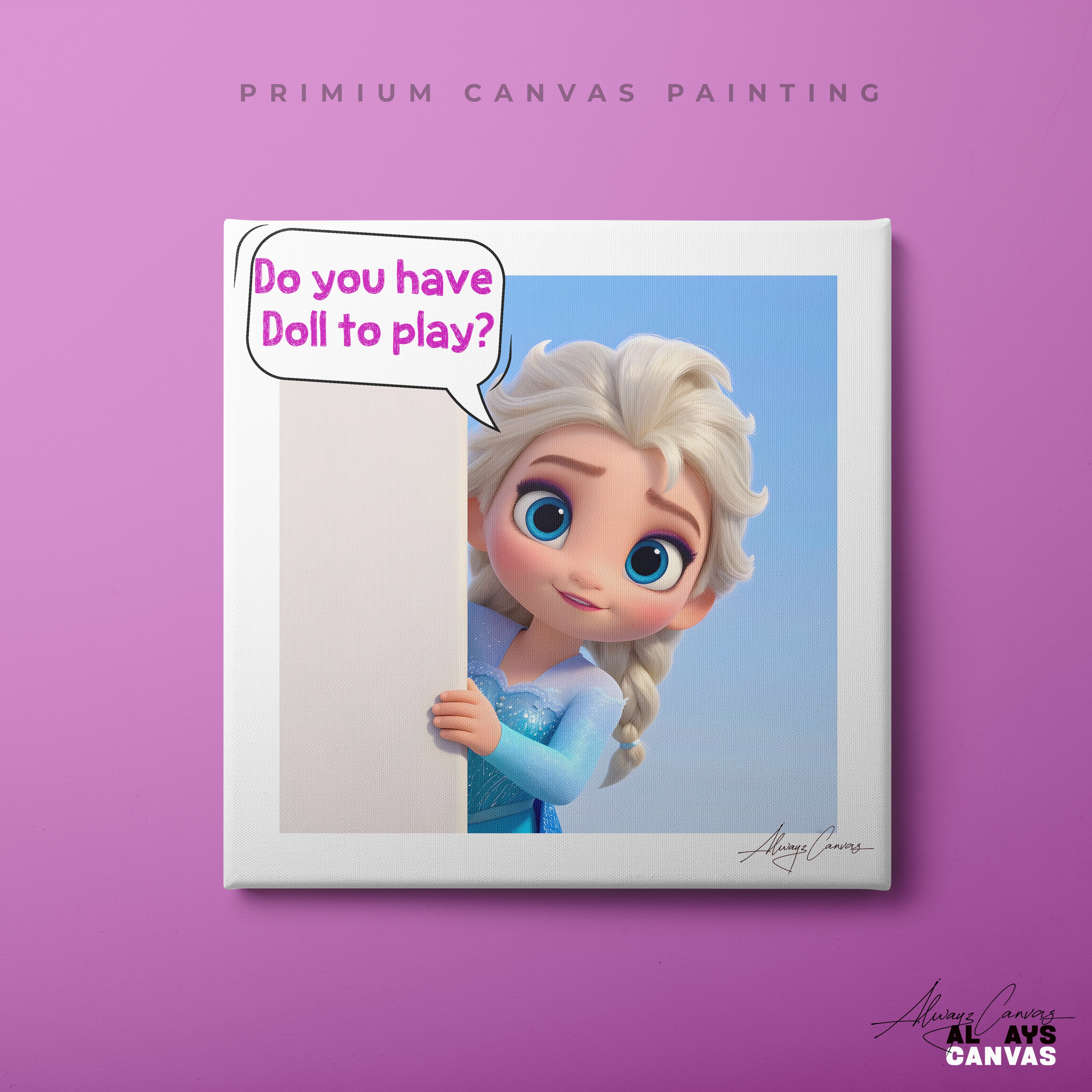 Elsa's Playful Request: A Whimsical Canvas for Your Space