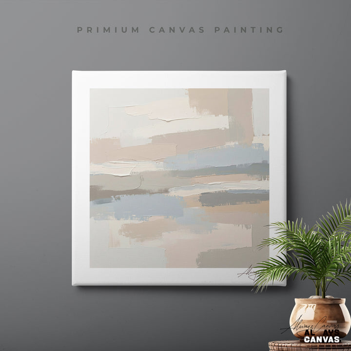 Soft Horizon Layers – Modern Abstract Canvas Wall Art
